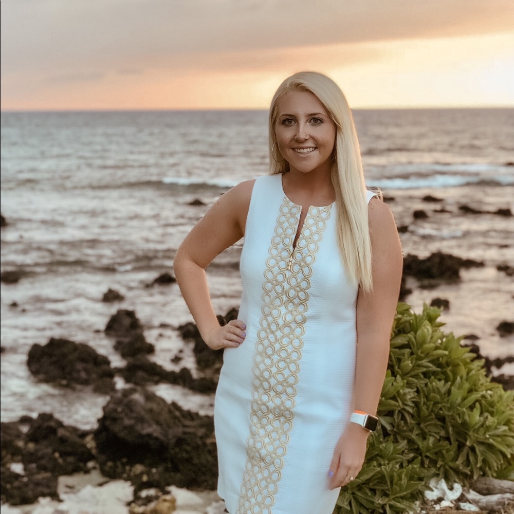 Lilly Pulitzer Mila White and Gold Shift Dress